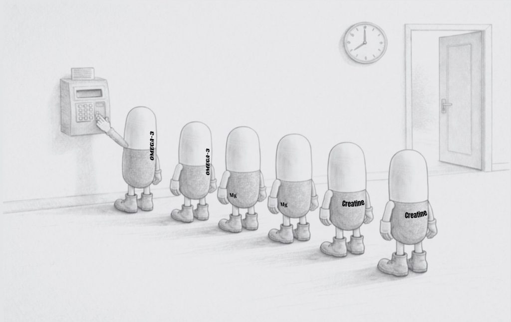 Choose a fixed time for your supplements and a specific context – both always the same.